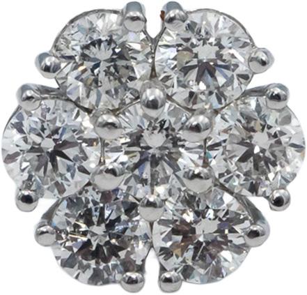 14k White Gold Round Diamond Cluster Flower Stud Screw Back Earrings 2.80CT