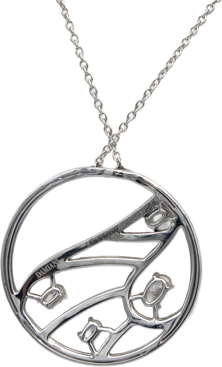 DAMIANI BATTITO 18k White Gold VS Diamond Pendant Necklace 2.0CT