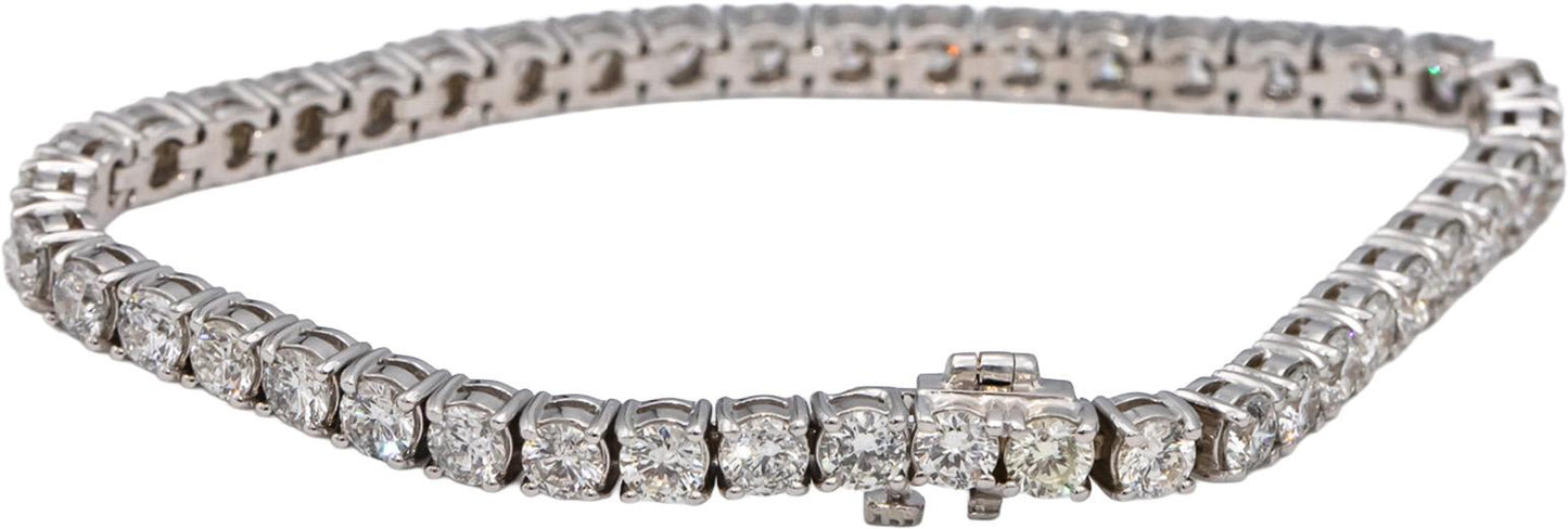 14k White Gold Round Diamond Tennis Bracelet 8.76CT
