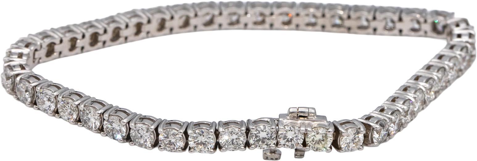 14k White Gold Round Diamond Tennis Bracelet 8.76CT