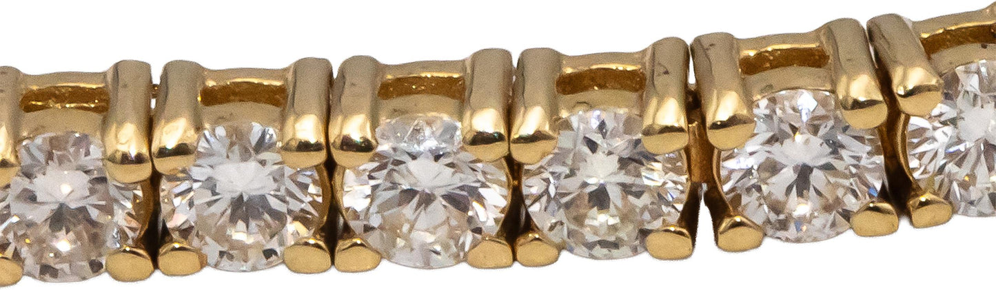14k Yellow Gold VS Round Diamond Tennis Bracelet 2.95CT