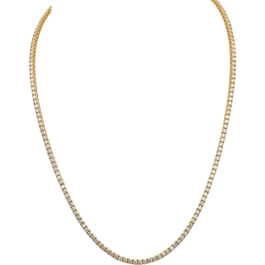 14k Yellow Gold VS Round Diamond Tennis Necklace 5.61CT