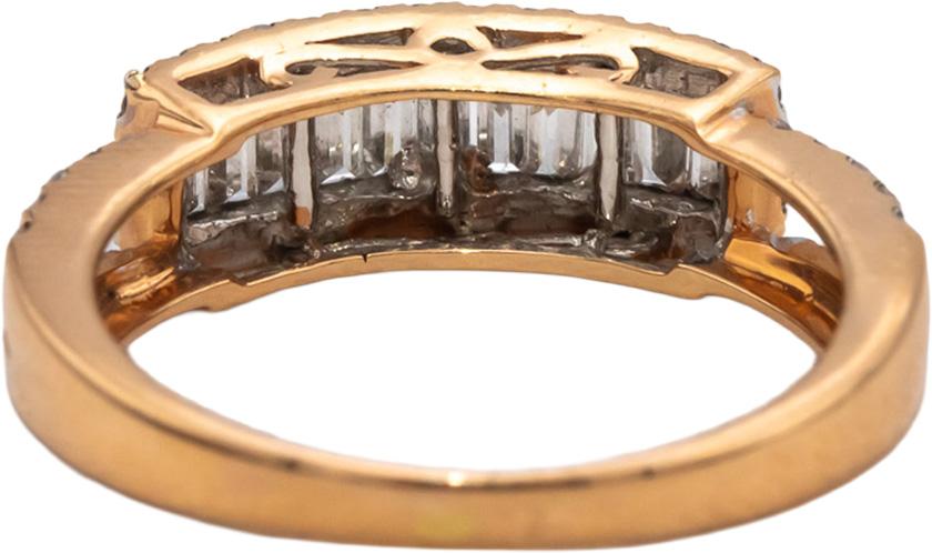 14k Rose Gold Baguette and Round Diamond Cocktail Ring 1.0CT Size 7.5