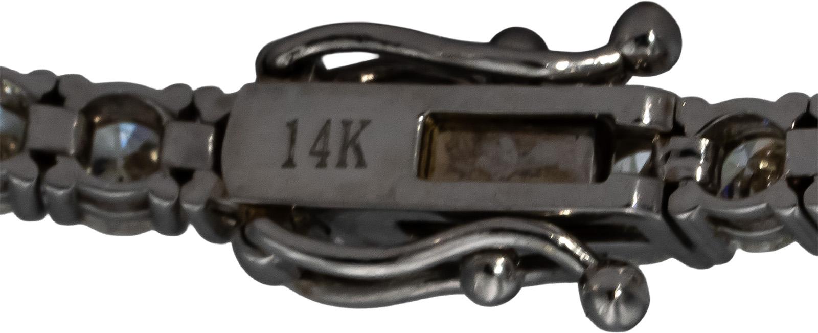 14k White Gold VS Round Diamond Tennis Bracelet 5.72CT