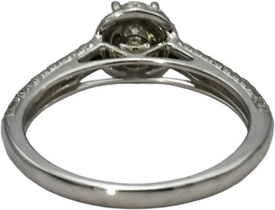 14k White Gold Round Diamond Halo Engagement Ring 0.50CT Size 7
