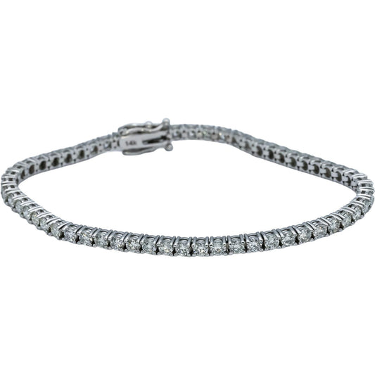 14k White Gold VS Round Diamond Tennis Bracelet 4.75CT