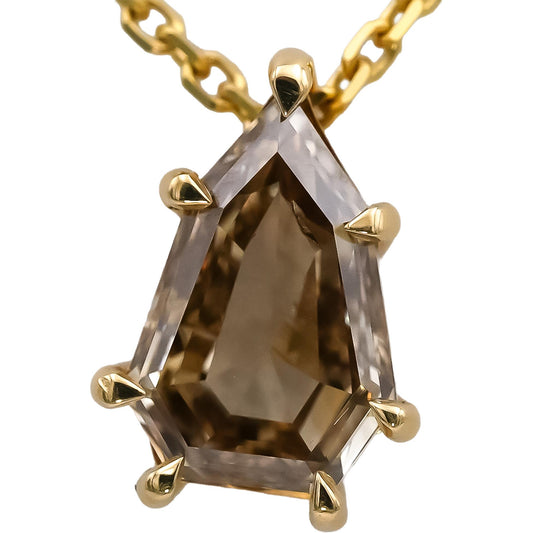 18k & 14k Yellow Gold Pear Cut Diamond Solitaire Pendant Necklace 1.85CT