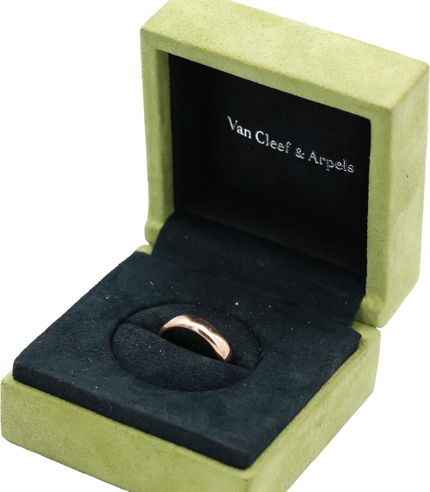 VAN CLEEF & ARPELS 18k Rose Gold Band Ring 5mm Wide Size 51 US 5.75 w/ Box