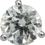 14k White Gold Round Diamond Martini Style Stud Earrings 2.12CT
