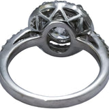 18k White Gold Round Diamond Engagement Ring 2.52CT w/ 2.12CT Center Size 5.5