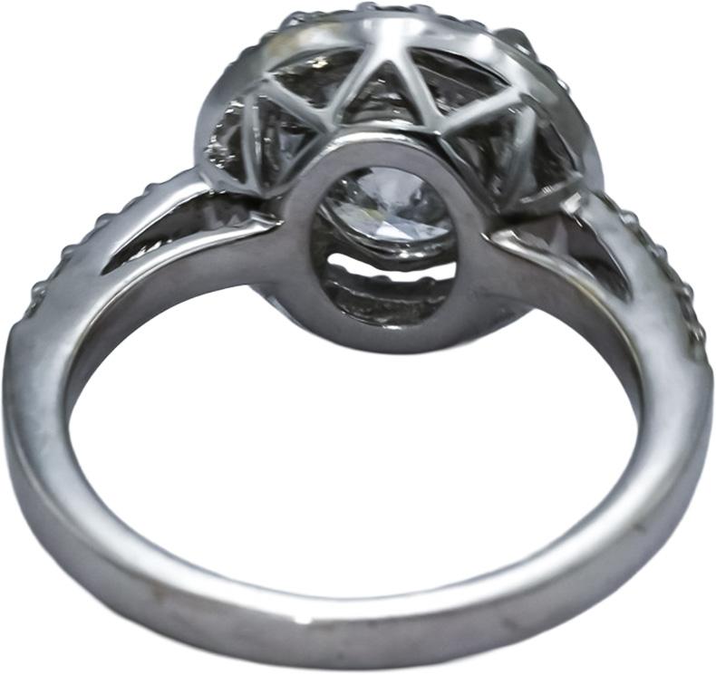18k White Gold Round Diamond Engagement Ring 2.52CT w/ 2.12CT Center Size 5.5