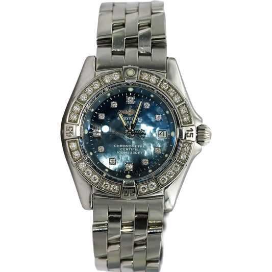 BREITLING Stainless Steel Callistino Factory Bezel Dial Quartz Watch Ref. A72345