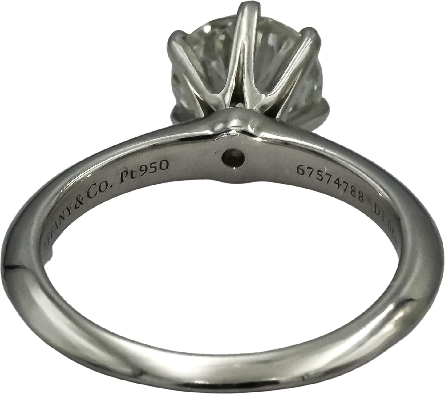 GIA TIFFANY & CO. Platinum VS1/I Diamond Solitaire Engagement Ring 1.06CT Size 4