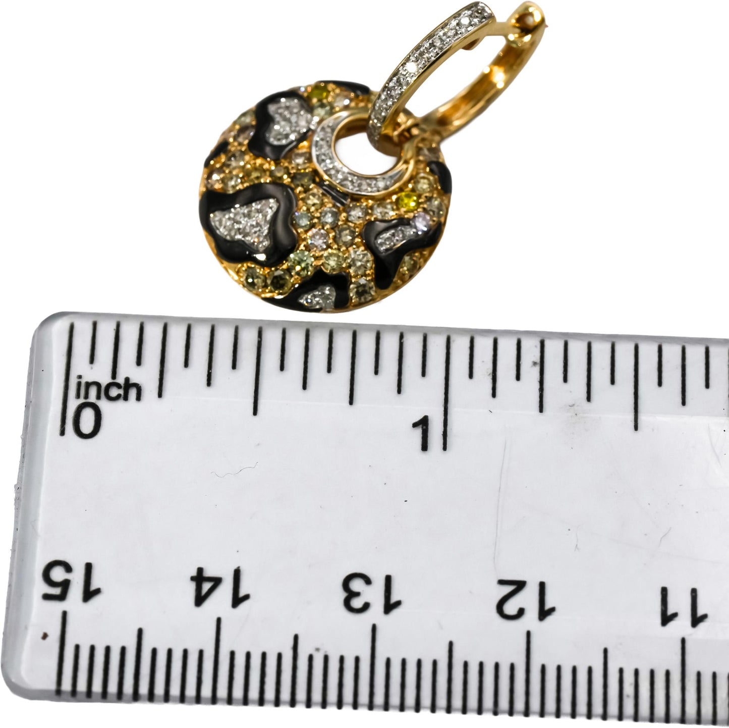 14k Yellow Gold Rhodium VS Diamond Cluster Dangle Earrings 1.0CT