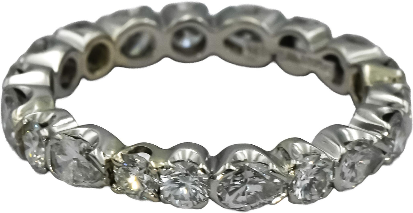 DAVID WEBB Antique Platinum VS Diamond Eternity Band Ring 2.0CT Size 6