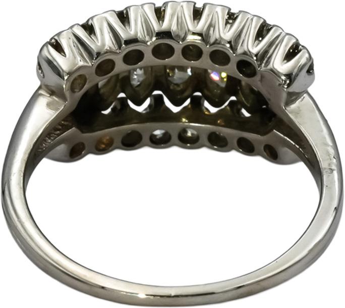 Vintage 14k White Gold VS Round and Marquise Diamond Ring 1.0CT Size 7