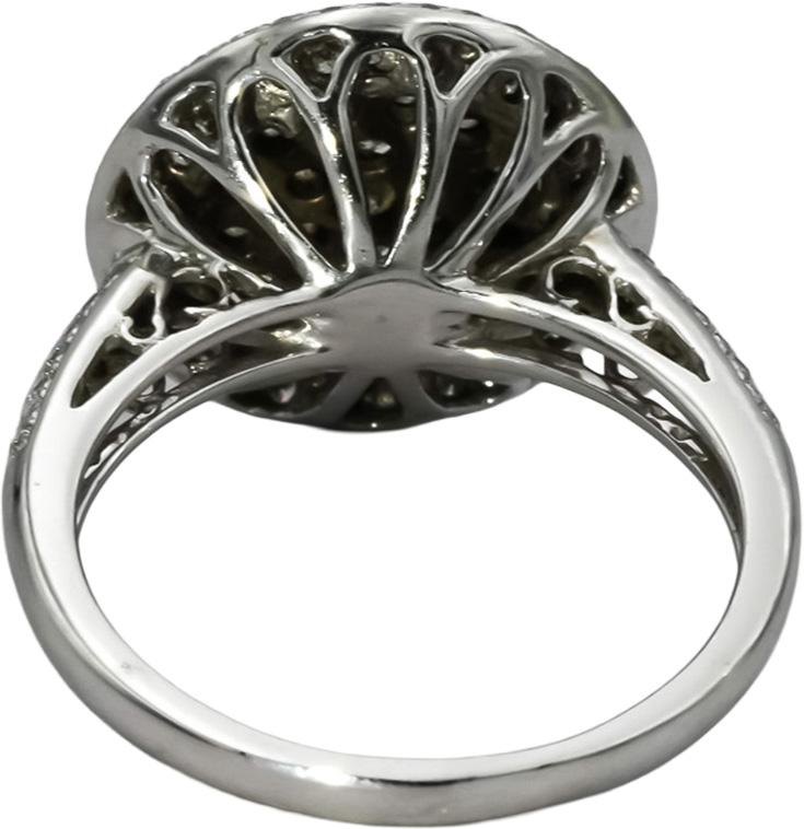 14k White Gold VS Round Diamond Cluster Cocktail Ring 1.0CT Size 8