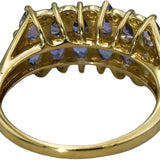 14k Yellow Gold Pear Tanzanite Cocktail Ring 2.40CT Size 8.25 w/ Diamond Accents
