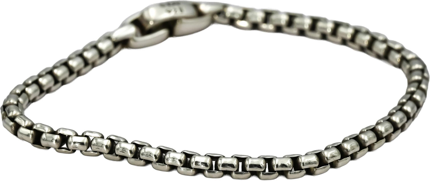 DAVID YURMAN Sterling Silver Box Link Bracelet Size Small 3.6mm Wide 7.0in Long