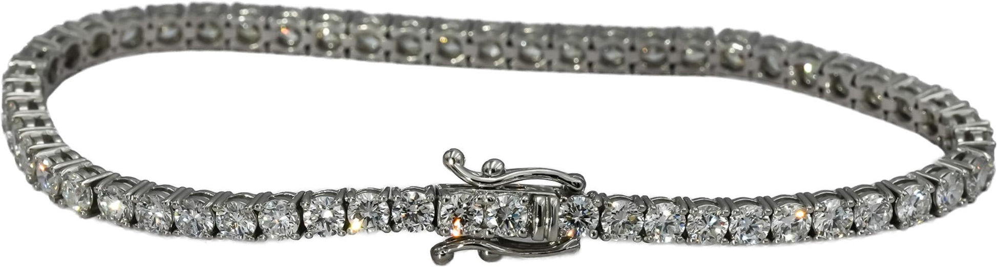 14k White Gold VS Round Lab-Grown Diamond Tennis Bracelet 6.82CT