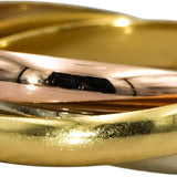 CARTIER 18k Yellow Rose White Gold Trinity Rolling Band Ring Size 62