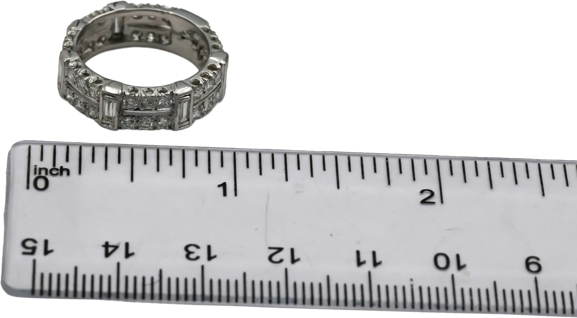 Vintage Antique Platinum VS Diamond Eternity Band Ring 1.25CT Size 6