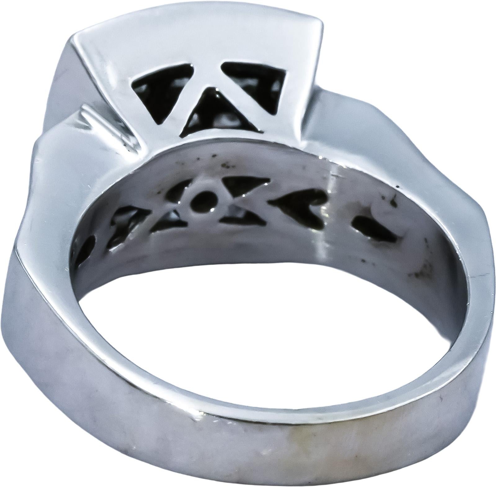 18k White Gold VS Princess Cut Diamond Cocktail Ring 2.50CT Size 5.5
