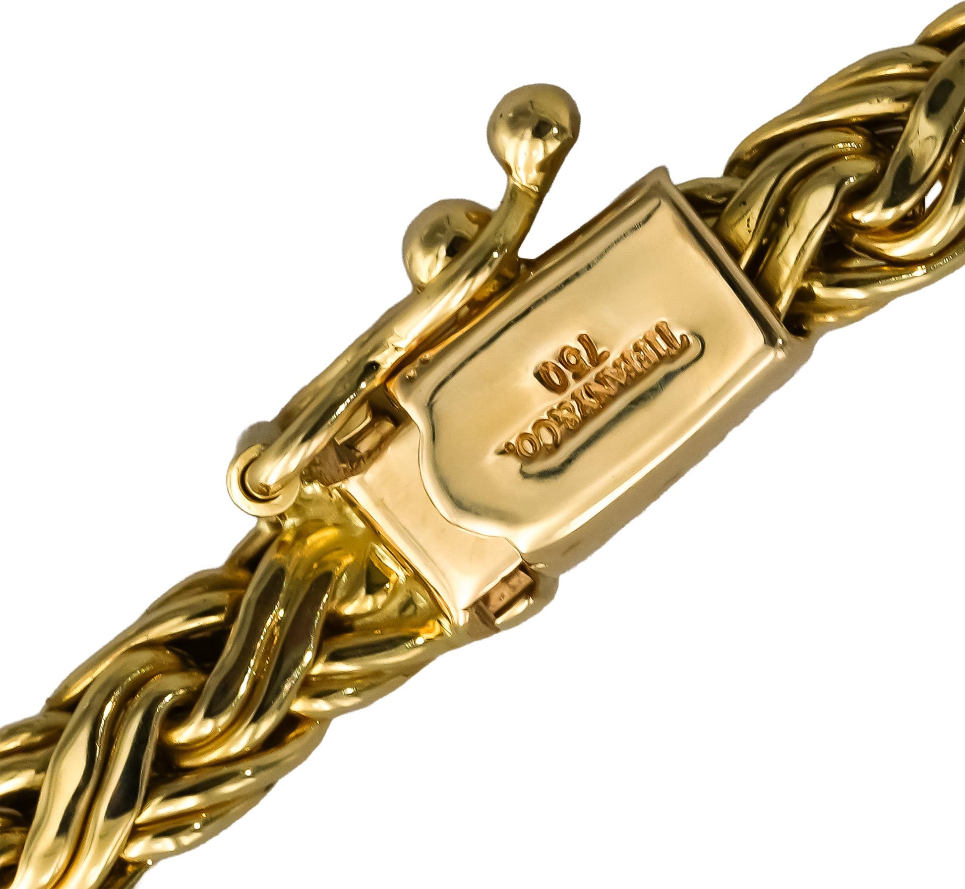 TIFFANY & CO. 18k Yellow Gold Byzantine Graduated Width Necklace