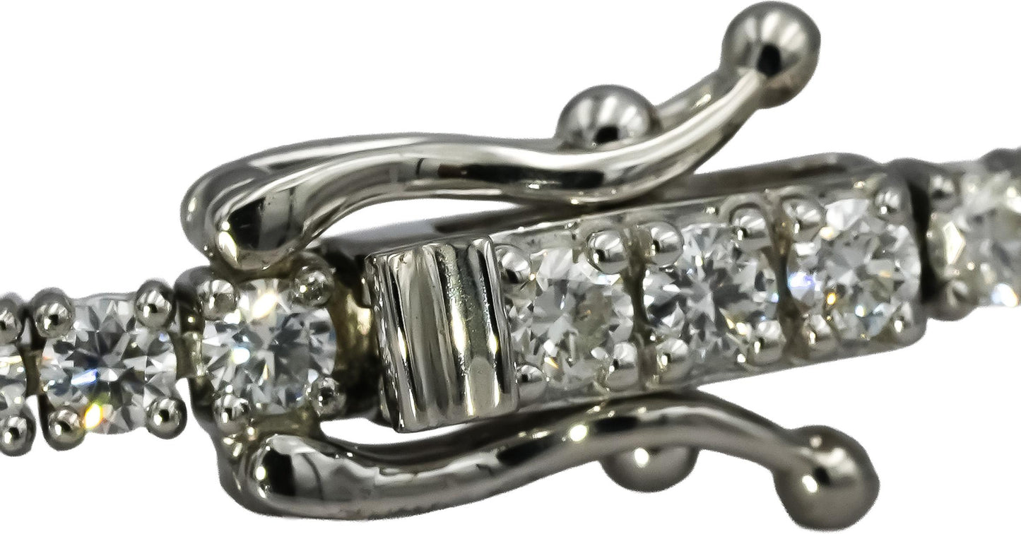 14k White Gold VS Round Diamond Tennis Bracelet 2.75CT