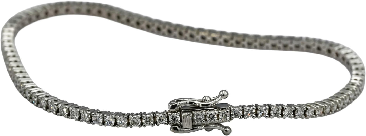 14k White Gold VS Round Diamond Tennis Bracelet 2.05CT