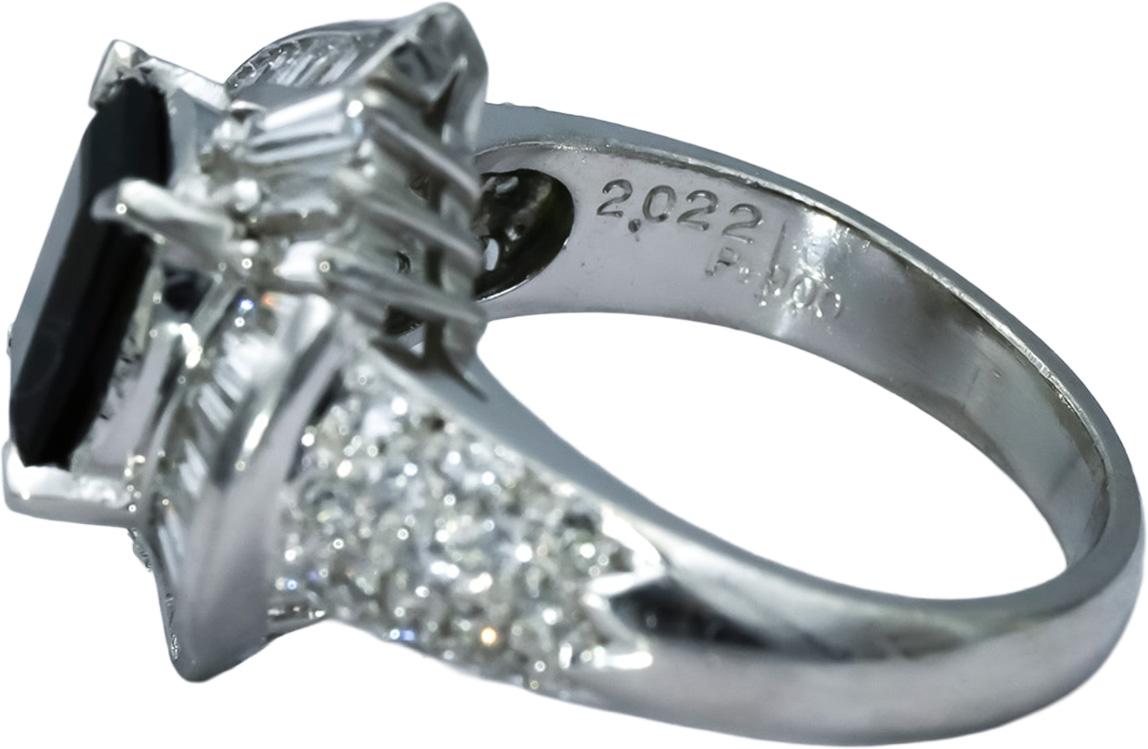 Platinum 900 VS Diamond and Green Tourmaline Cocktail Ring 2.60CT Size 6