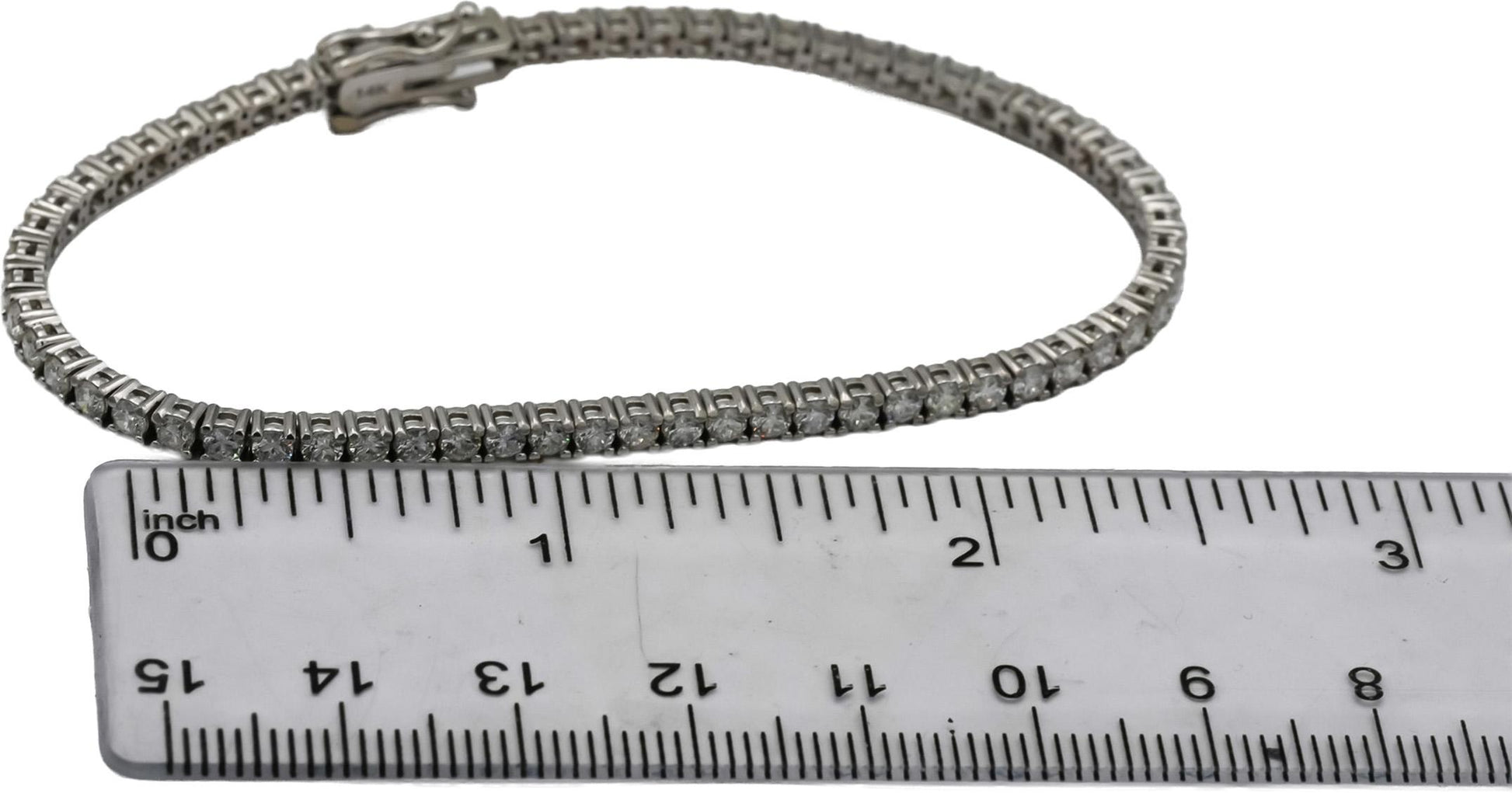 14k White Gold VS Round Diamond Tennis Bracelet 3.67CT 64 Pieces
