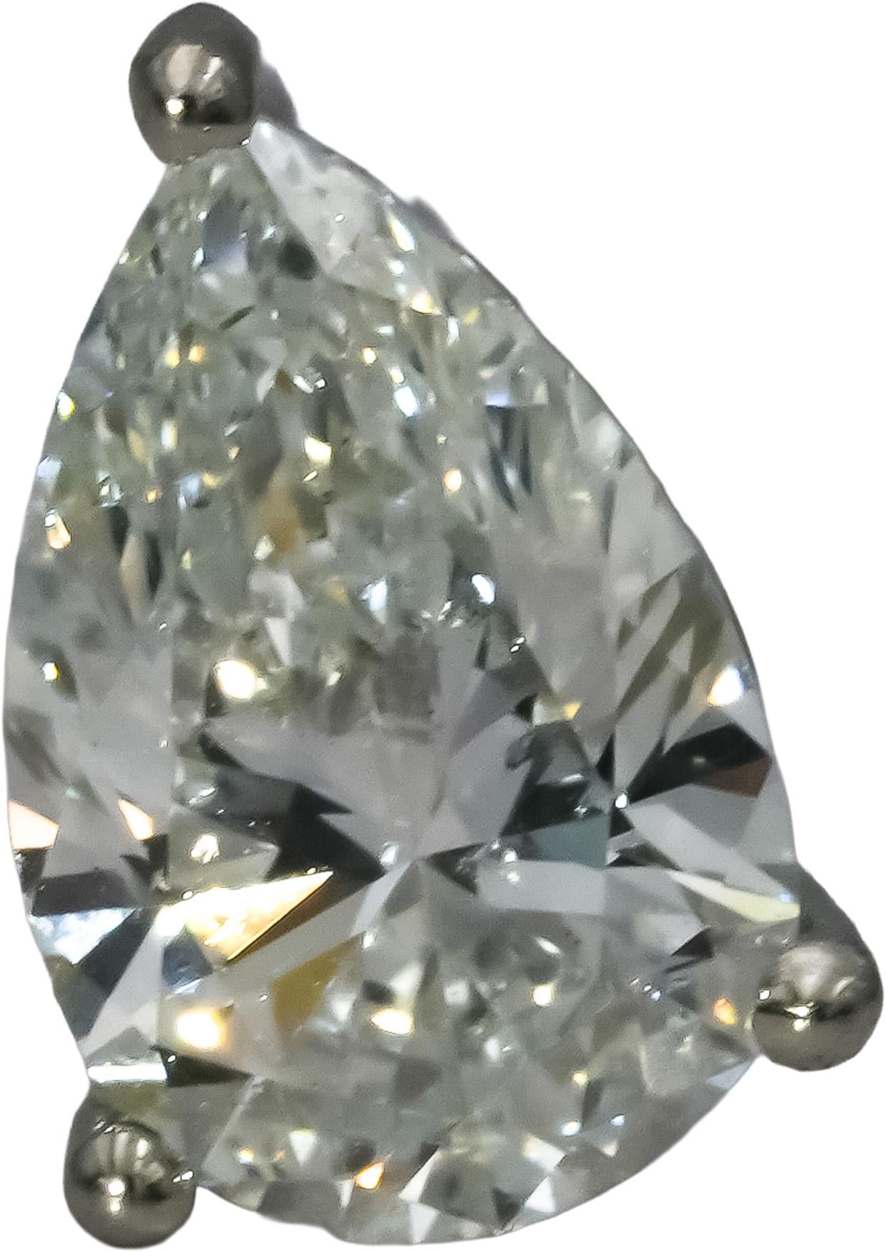 IGI 14k White Gold VVS2-VS1/E-F Pear Cut Lab-Grown Diamond Stud Earrings 3.78CT