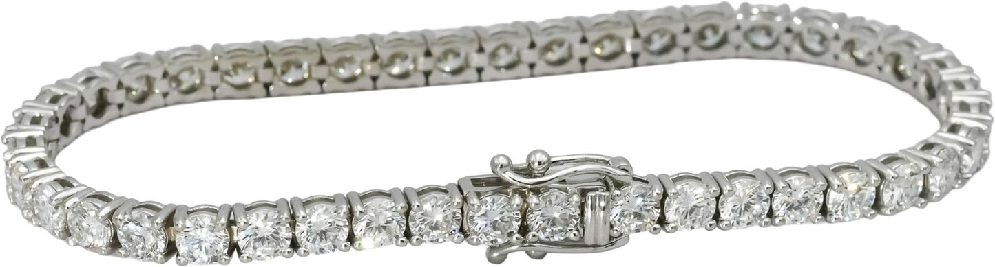 14k White Gold VS Round Lab-Grown Diamond Tennis Bracelet 9.31CT