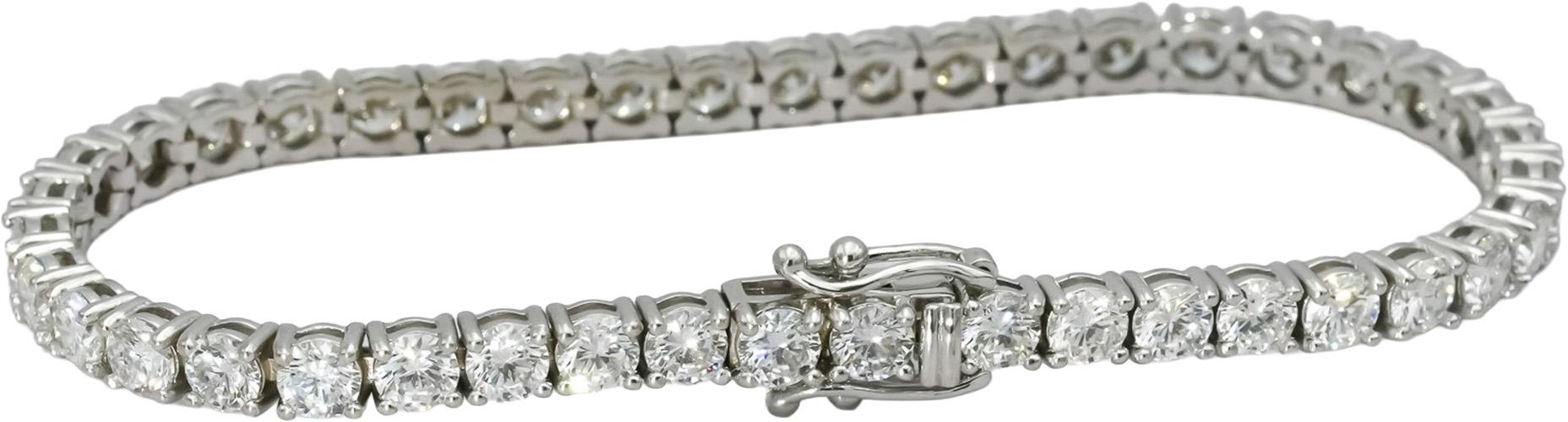 14k White Gold VS Round Lab-Grown Diamond Tennis Bracelet 9.31CT