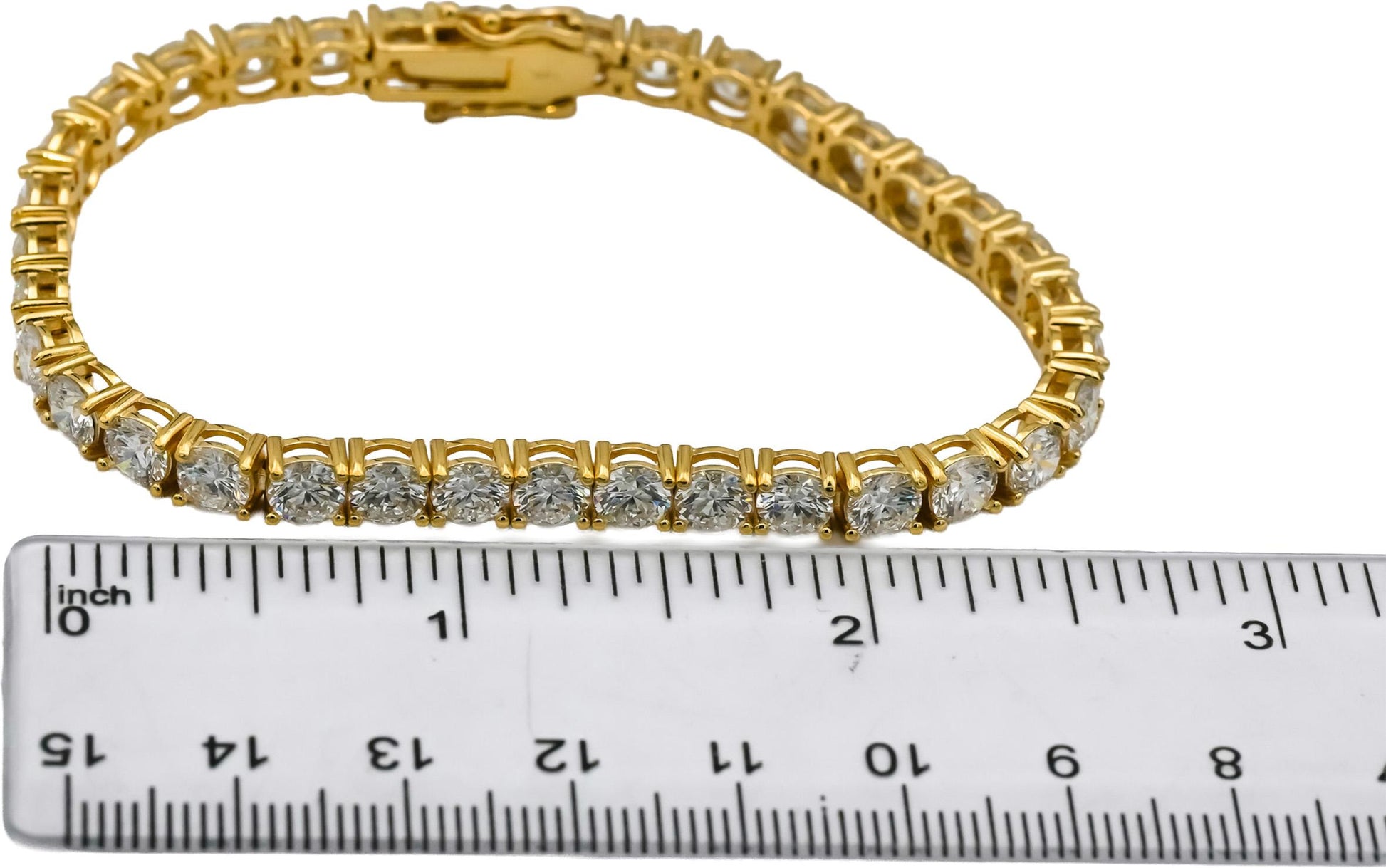 14k Yellow Gold VS Round Lab-Grown Diamond Tennis Bracelet 15.21CT
