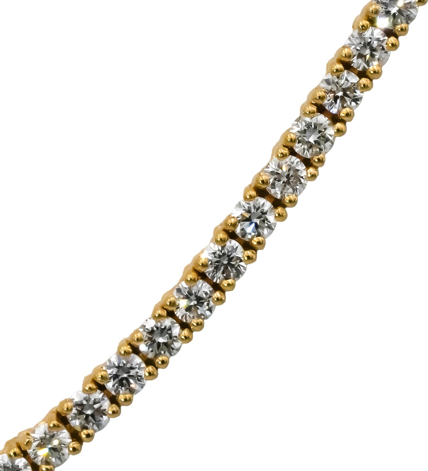 14k Yellow Gold VS Round Diamond Tennis Necklace 5.82CT