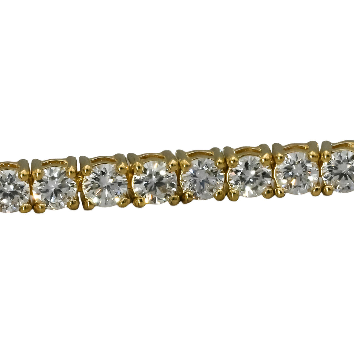 14k Yellow Gold VS Round Diamond Tennis Bracelet 2.67CT