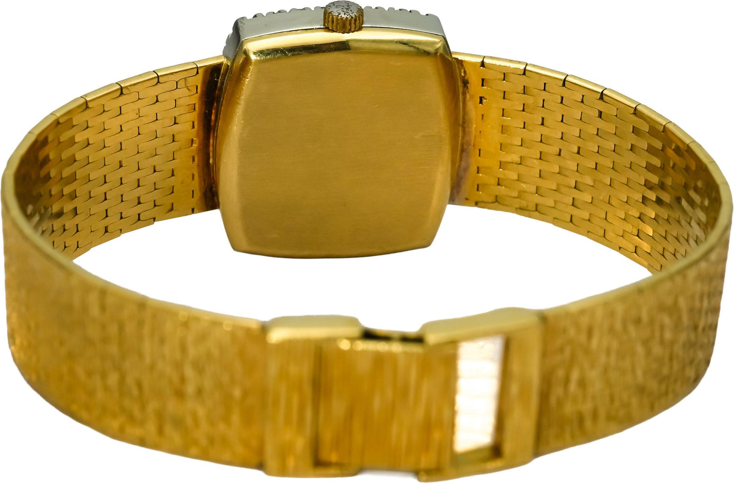 OMEGA Vintage 18k Yellow Gold De Ville Diamond Bezel Manual Ladies Watch .62CT