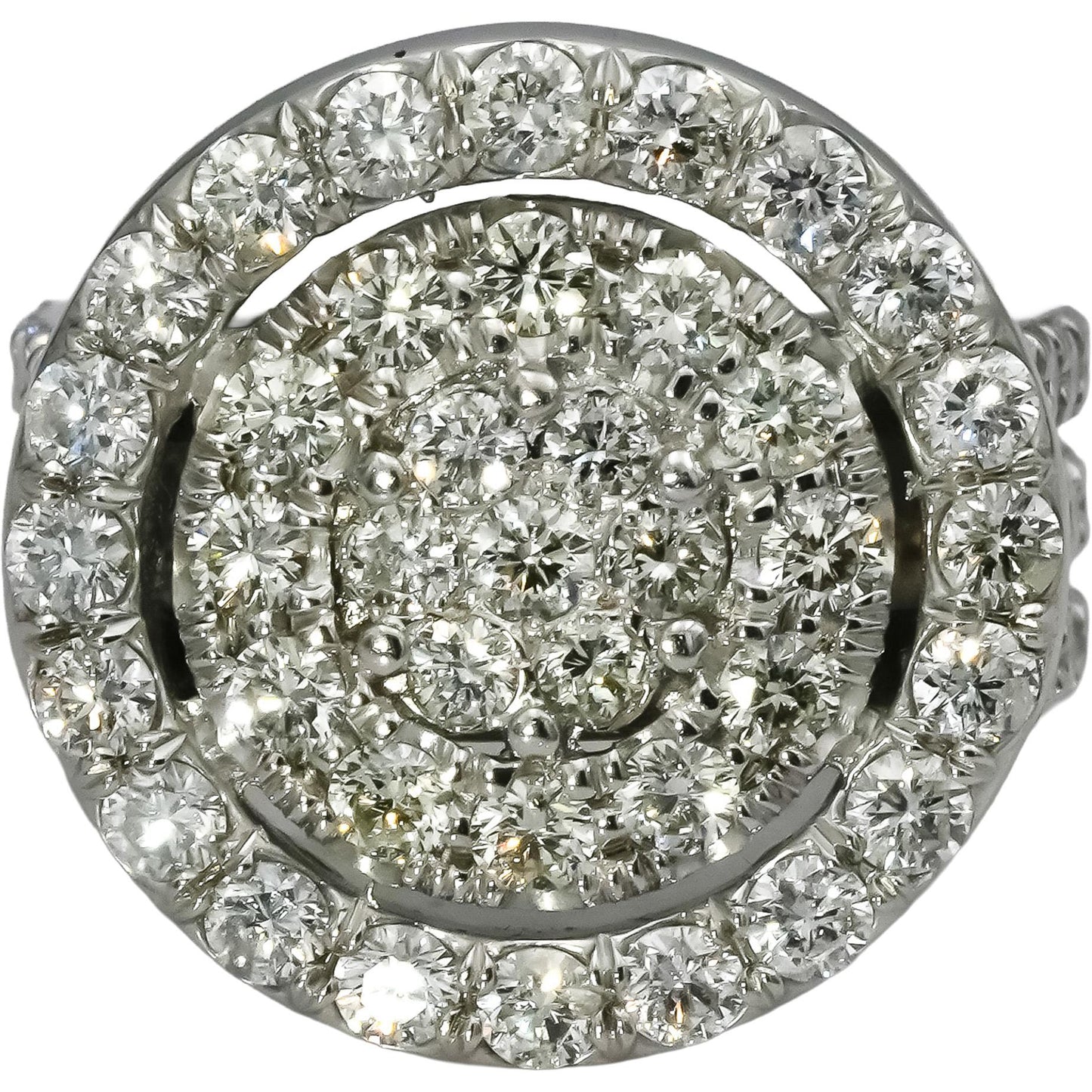 18k White Gold VS Round Diamond Cocktail Ring 3.0CT Size 5