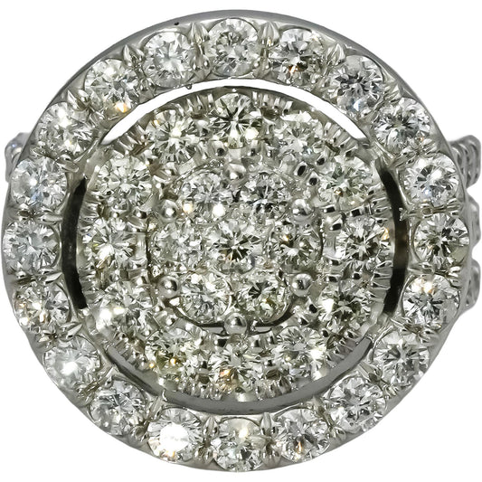 18k White Gold VS Round Diamond Cocktail Ring 3.0CT Size 5