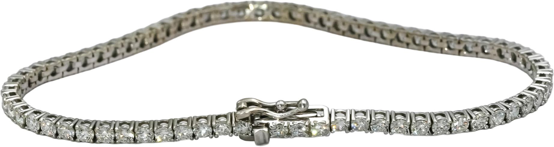 14k White Gold VS Round Natural Diamond Tennis Bracelet 3.51CT