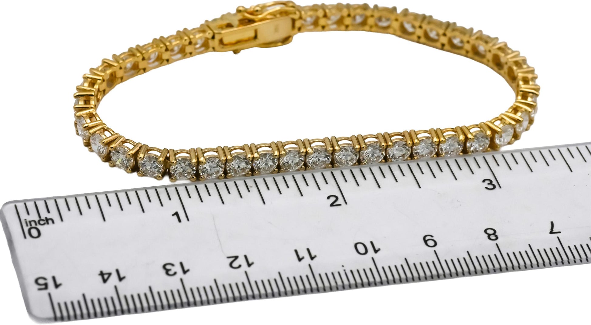 14k Yellow Gold VS Round Lab-Grown Diamond Tennis Bracelet 8.76CT