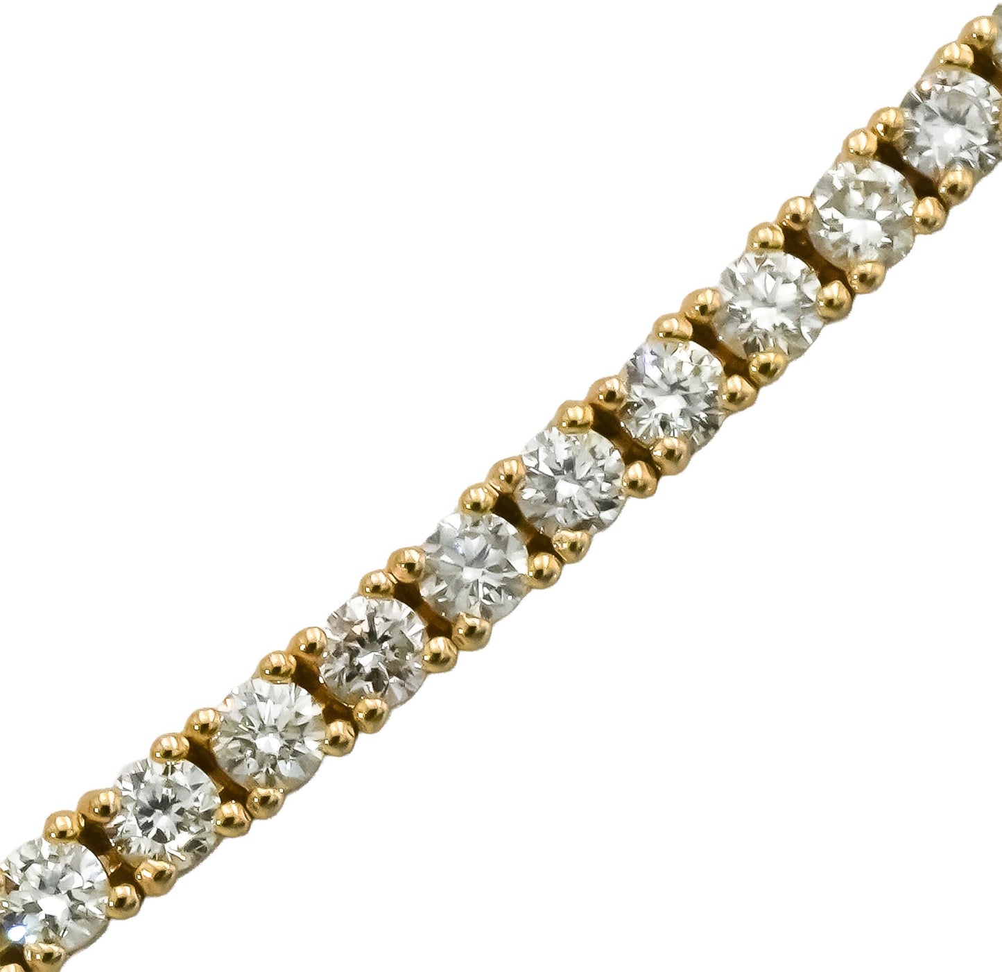 14k Yellow Gold VS Round Natural Diamond Tennis Necklace 4.97CT