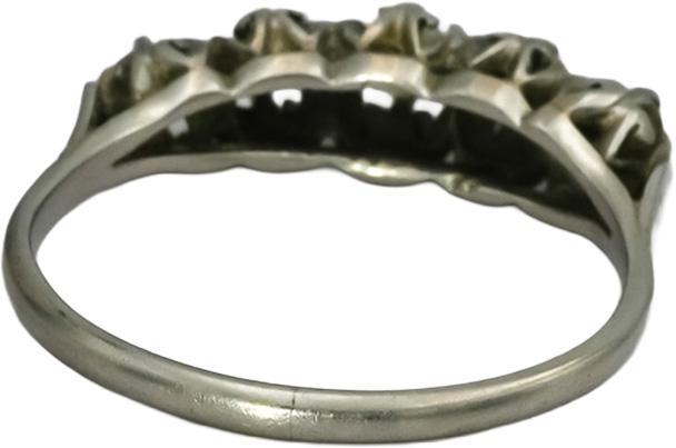 Vintage Antique Platinum Single And Euro Cut Diamond Band Ring 0.25CT Size 6.5