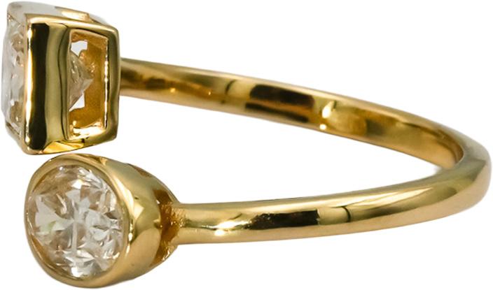 18k Yellow Gold VS Oval & Princess Cut Natural Diamond Bypass Ring 1.91CT Size 6