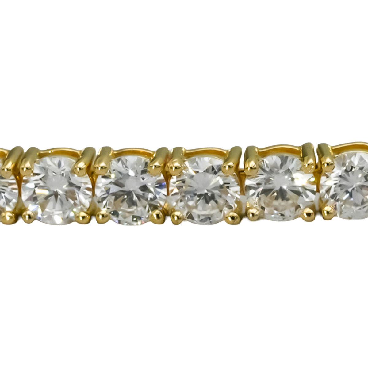 14k Yellow Gold VS Round Lab-Grown Diamond Tennis Bracelet 8.34CT