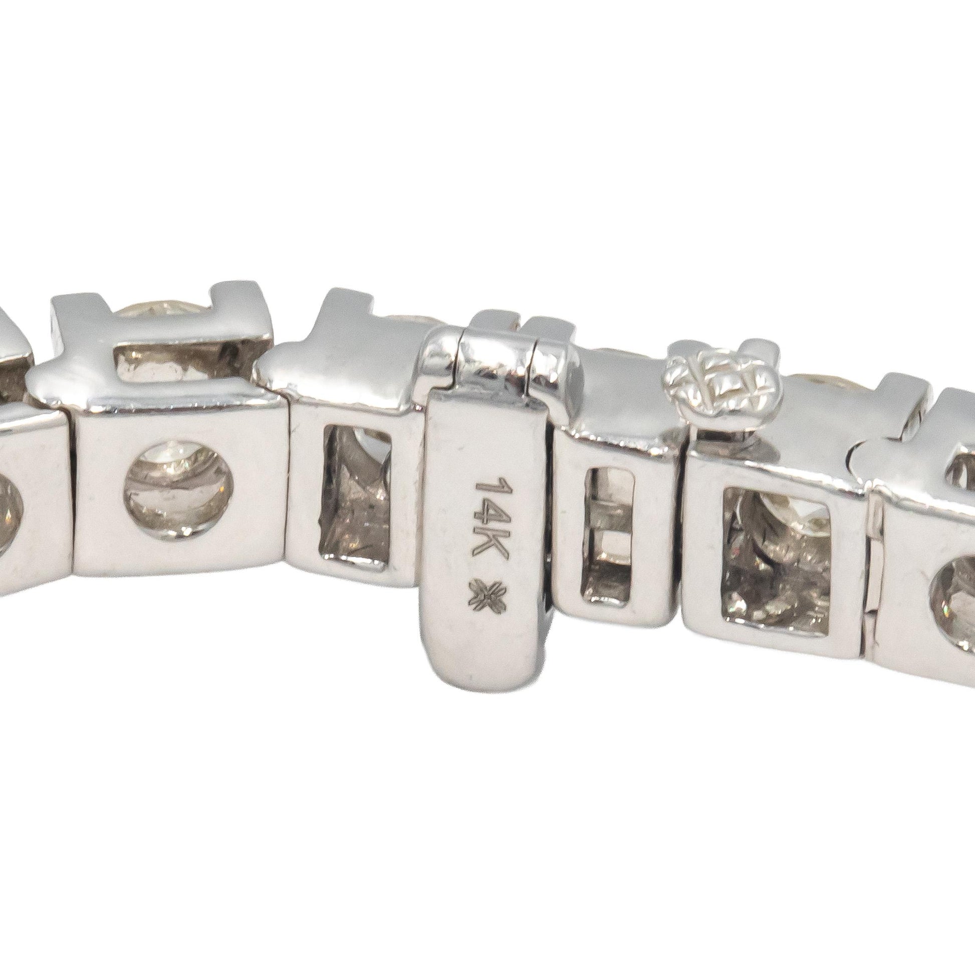 14K White Gold Diamond Formal Tennis Bracelet 15.25 ct 4 Prong
