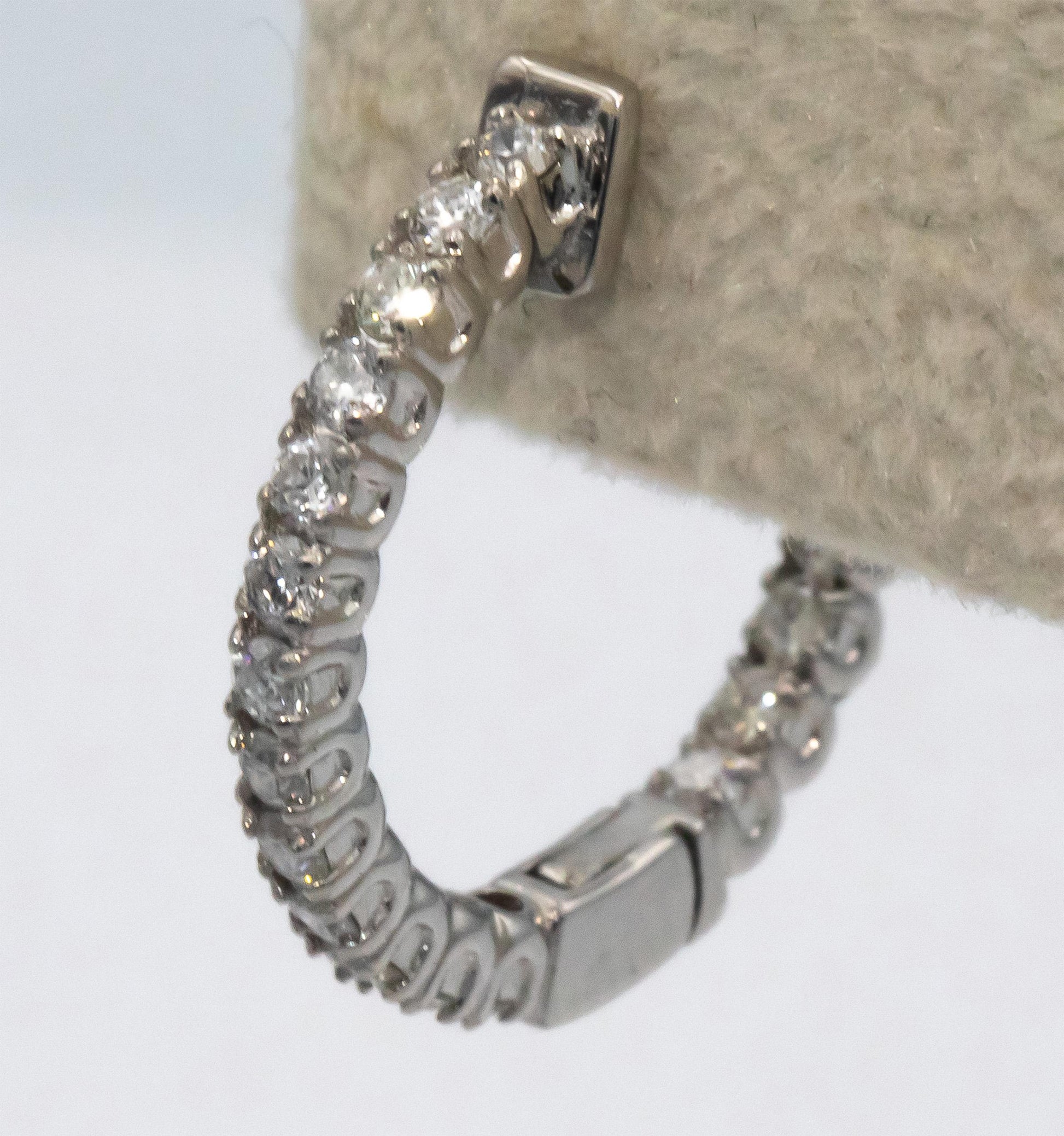 14k White Gold 0.70CT Diamond Inside Out Hoop Earrings