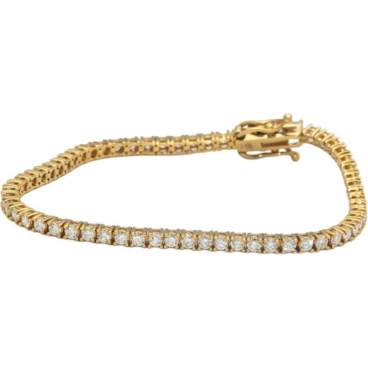 14k Yellow Gold Jewelry Round Diamond Tennis Bracelet 2.95CT